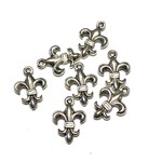 Antique Silver Alloy 18mm Fleur-de-Lys Charm 12pcs