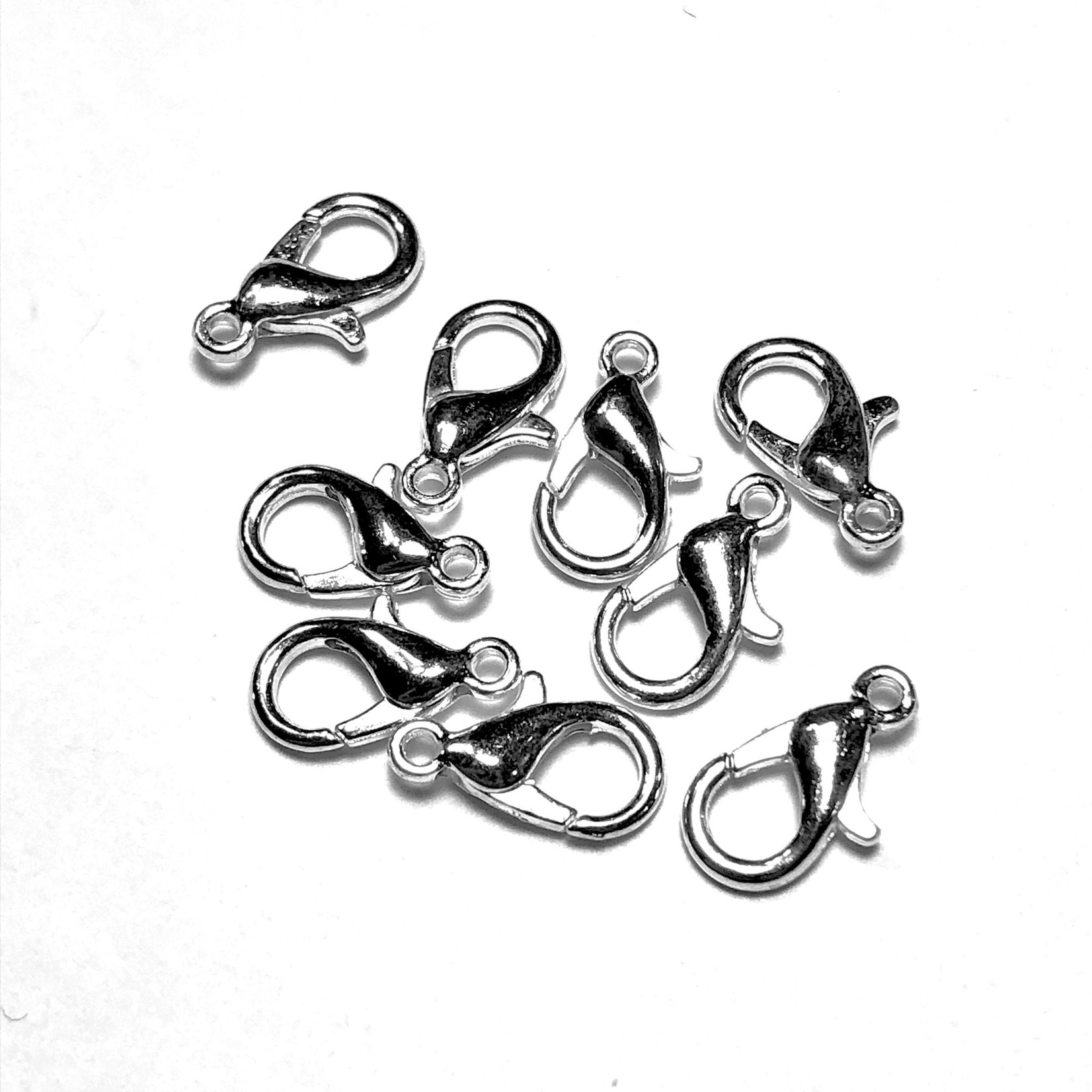 Silver Plated 12mm Lobster Clasp 15pcs