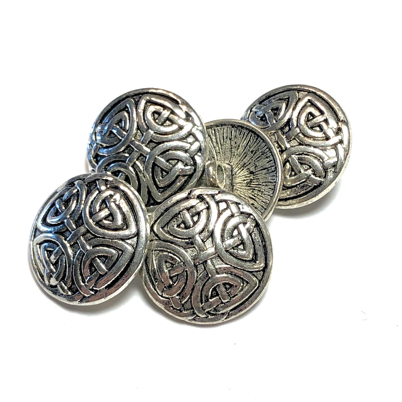 Tibetan Silver Alloy 17mm Celtic Pattern Button 10pcs