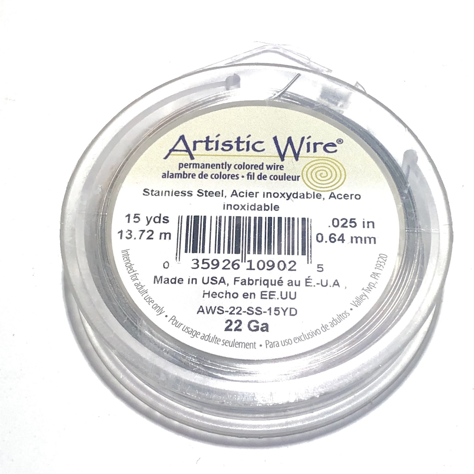 Artistic Wire Stainless Steel 22 Gauge 15 Yd