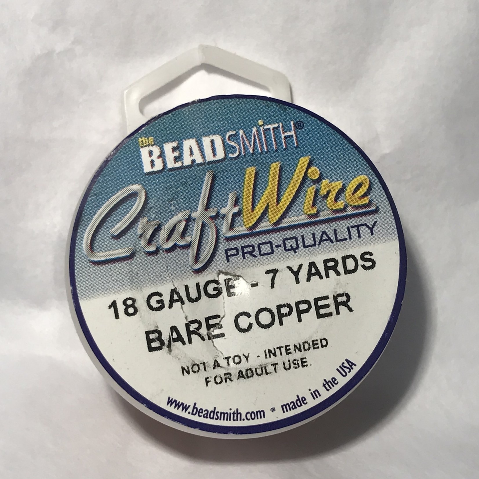 BeadSmith Bare Copper Wire - 18 Gauge Round 7 Yards