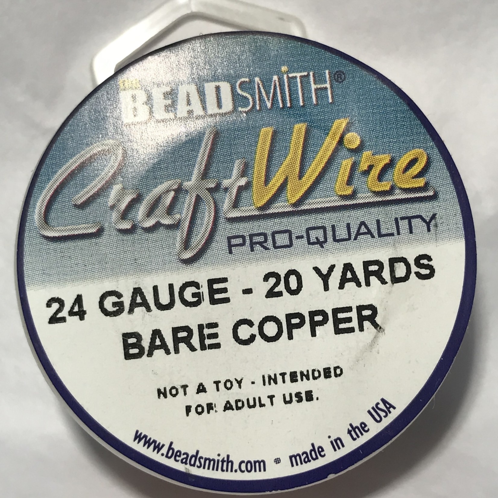 BeadSmith Bare Copper Wire - 24 Gauge Round 20 Yards