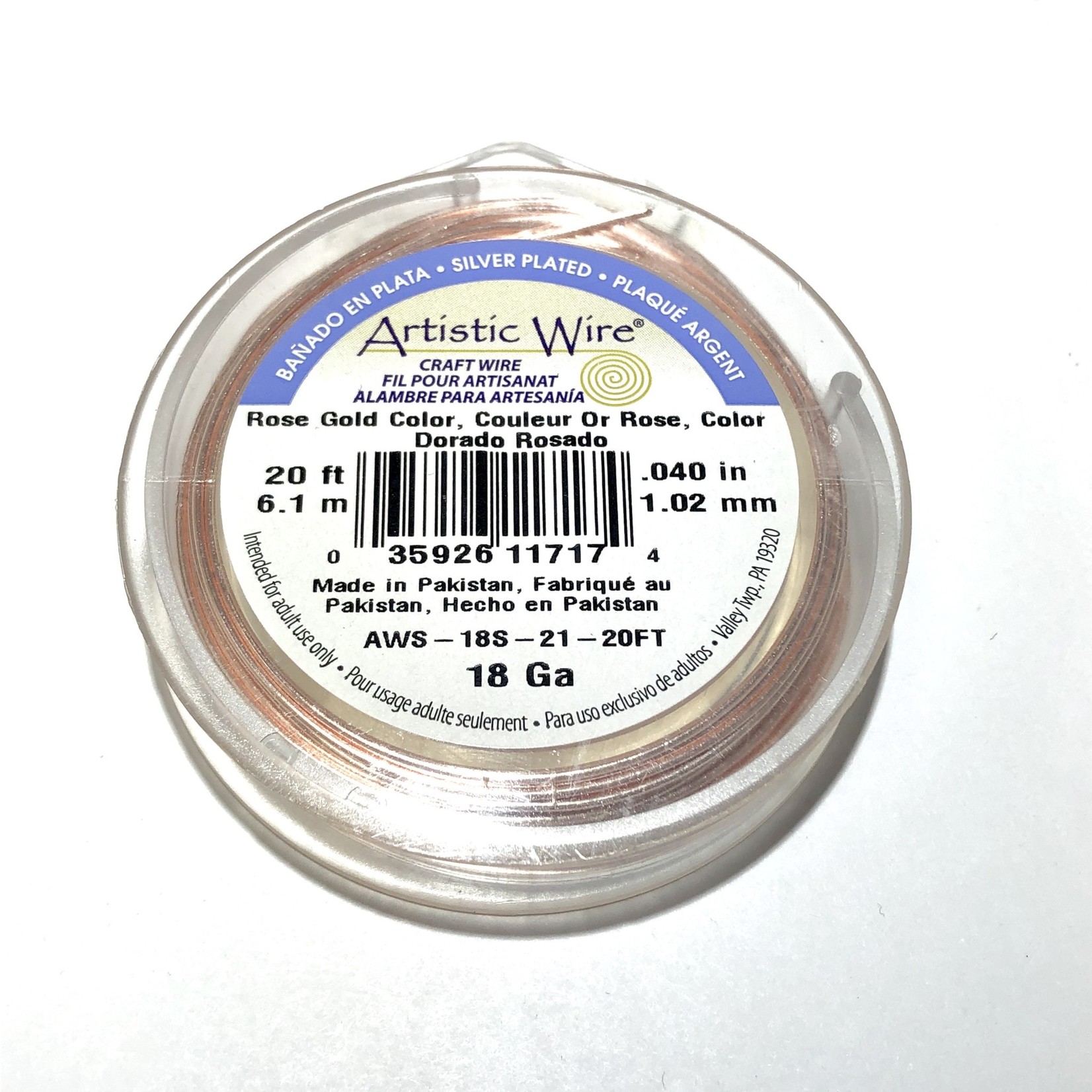 Artistic Wire Rose Gold Colour 18Ga 20ft