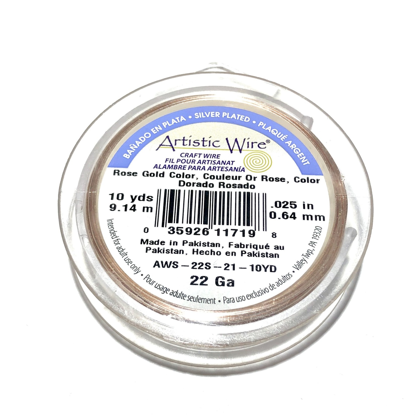 Artistic Wire Rose Gold Colour 22Ga 10Yd