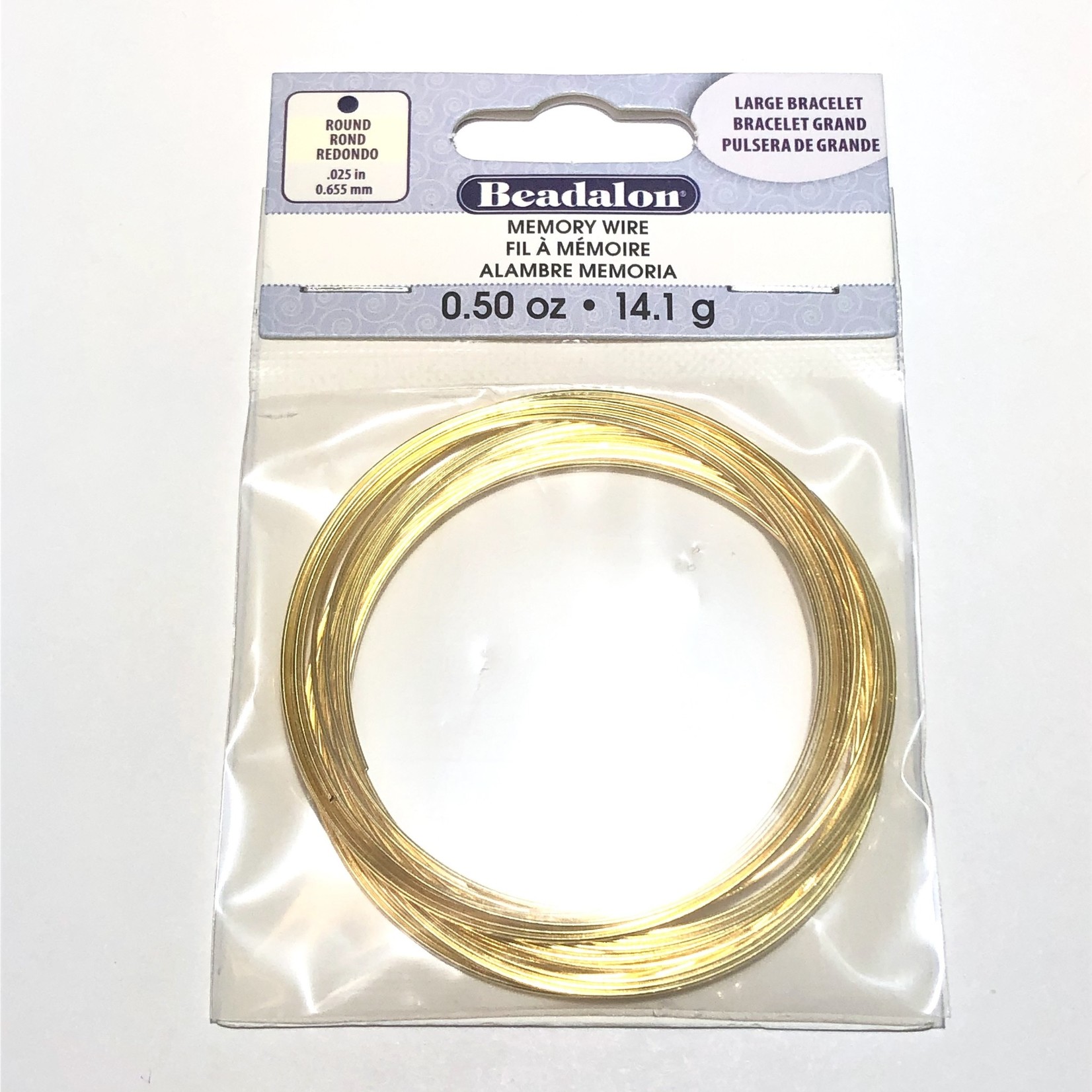 Beadalon BEADALON Memory Wire Lg Bracelet .5oz Gold