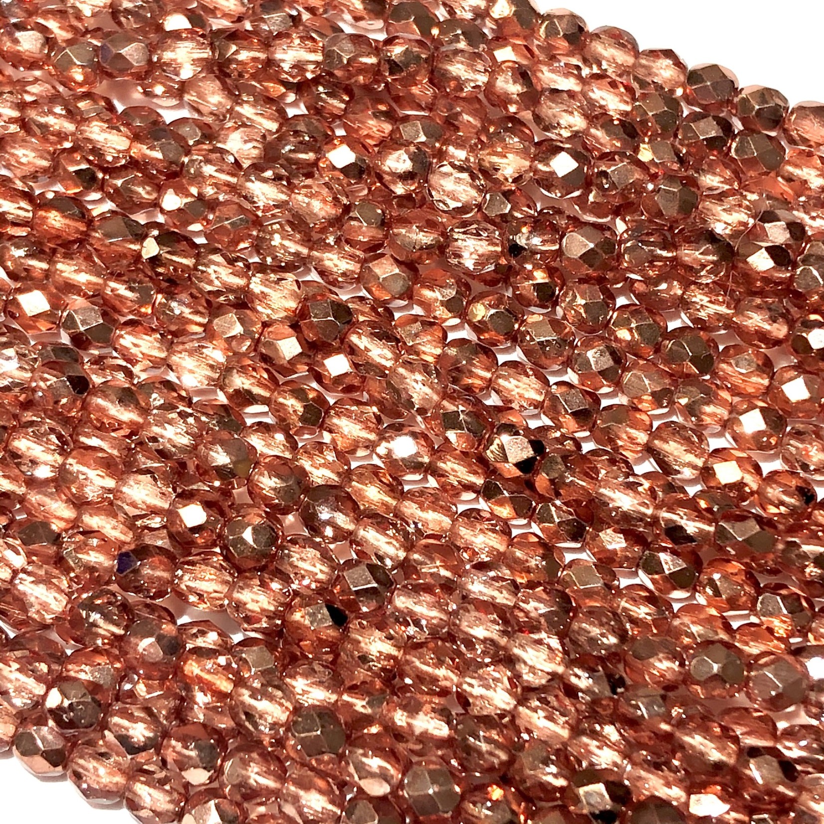 MATUBO Firepolish Met Crystal Copper 4mm