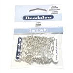 Beadalon Elongated Chain 3.4mm Silver Plated 2m