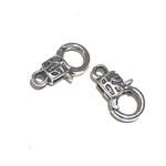 Platinum Plated Decorative 18mm Lobster Clasp 6pcs