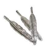 Tibetan Silver Alloy Feather Pendant 80mm 3pcs