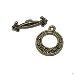 Antique Bronze 20mm Decorative Toggle Clasp 6pcs