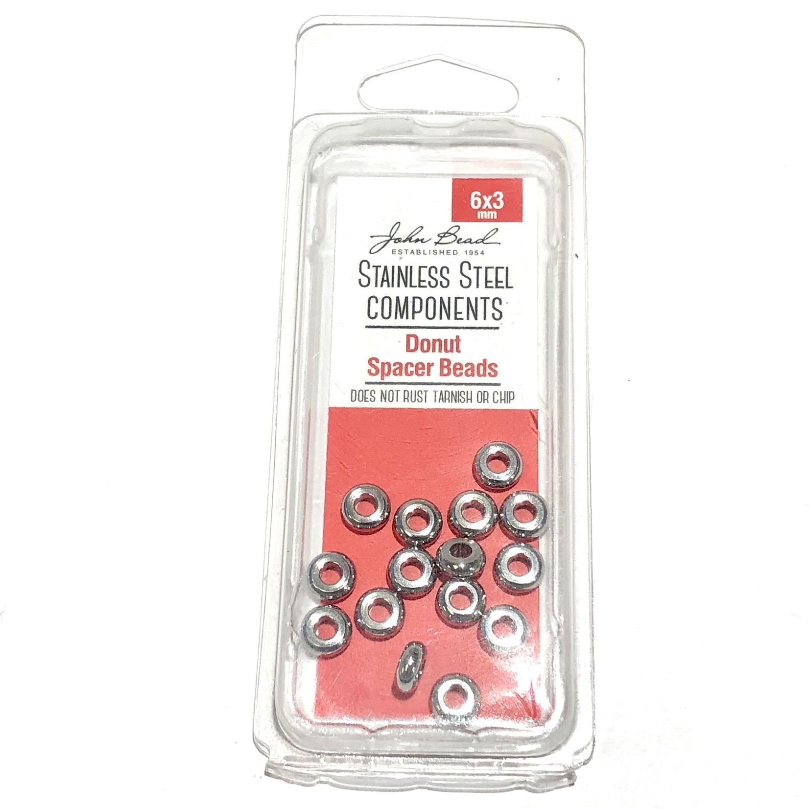 Stainless Steel Spacer Bead 6x3mm Donut 15pcs