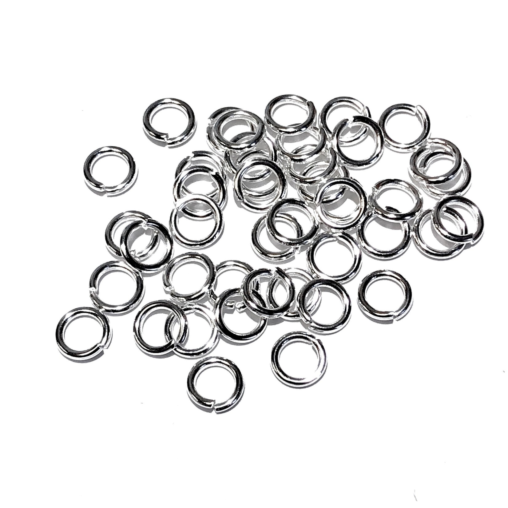 Silver Plated Jump Rings 6mm OD 100pcs