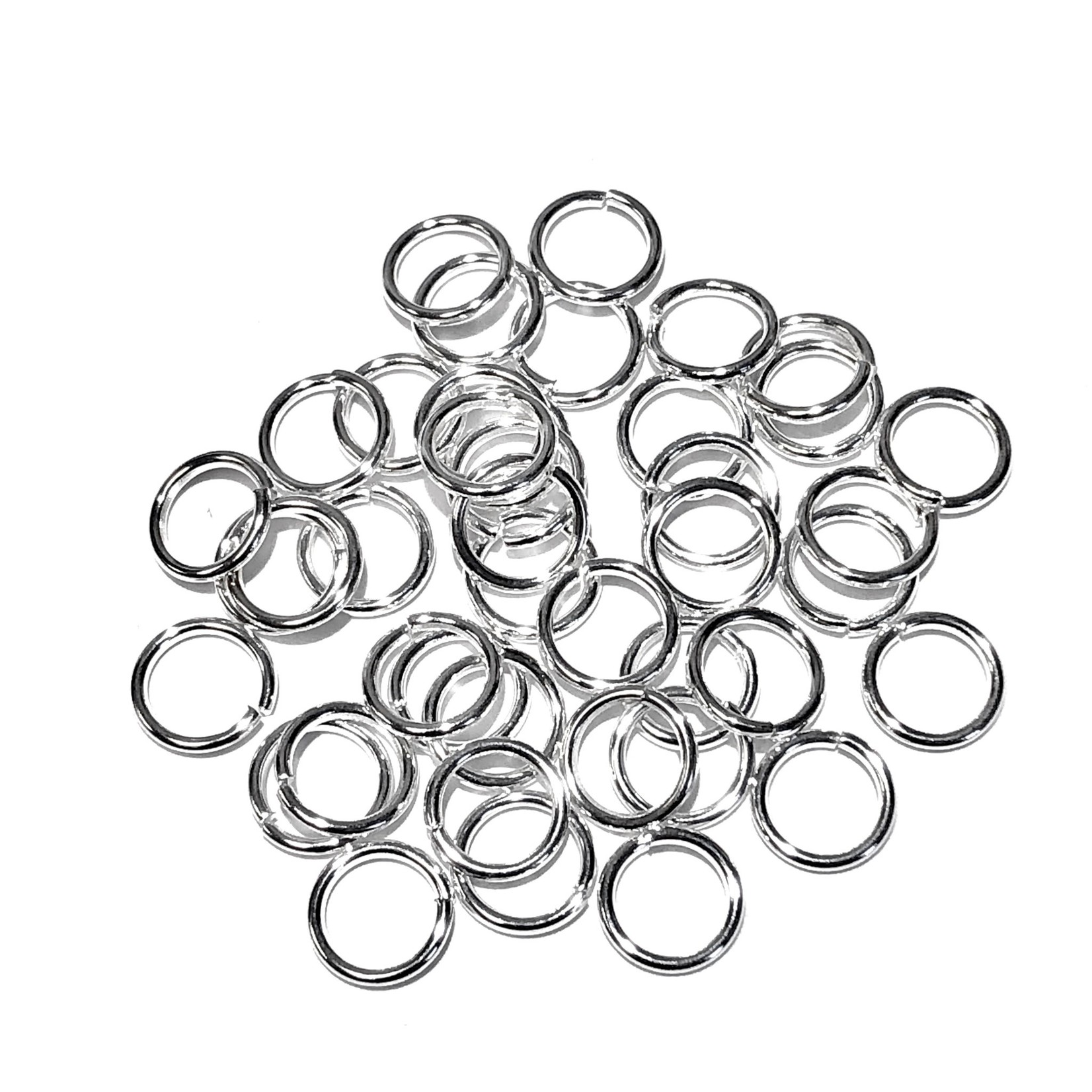 Silver Plated Jump Rings 8mm OD 60pcs