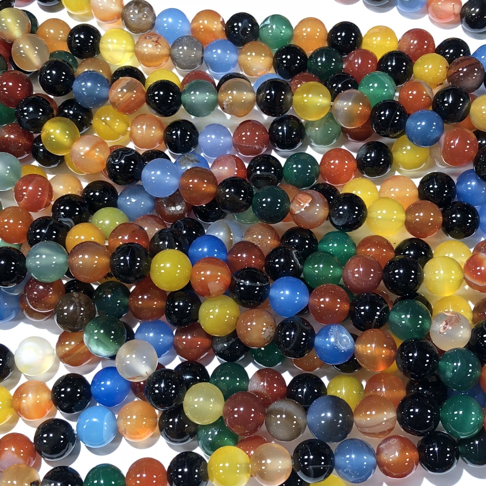 AGATE Mixed Colours 8mm Round