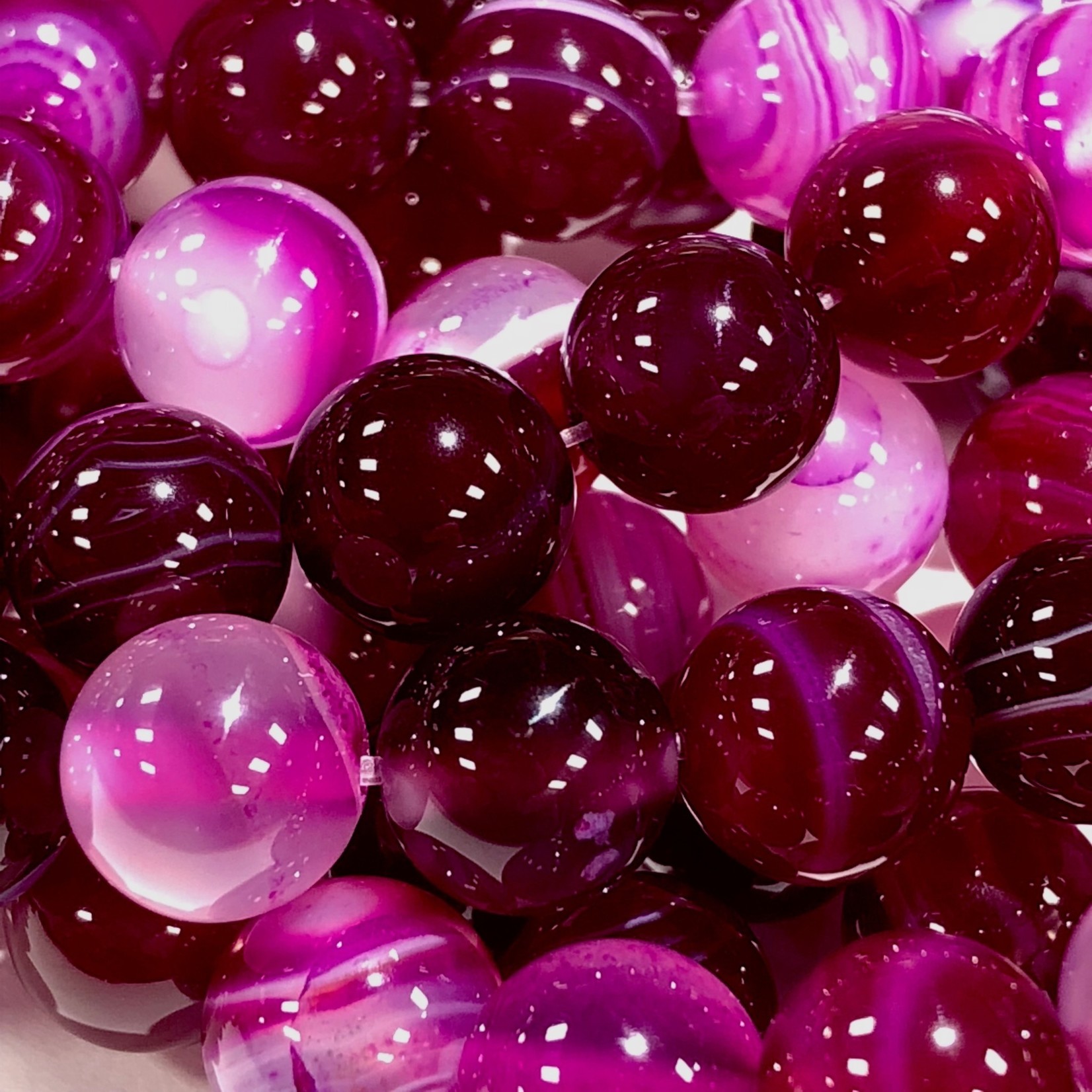 Natural AGATE Dyed Cranberry 8mm Round
