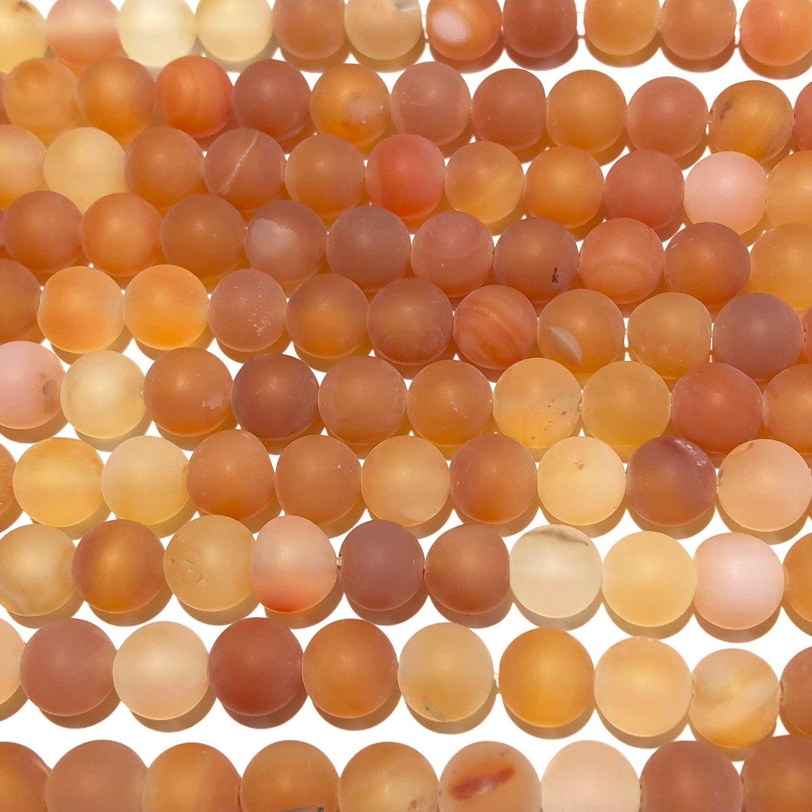 Natural Frosted Carnelian AGATE 8mm Round