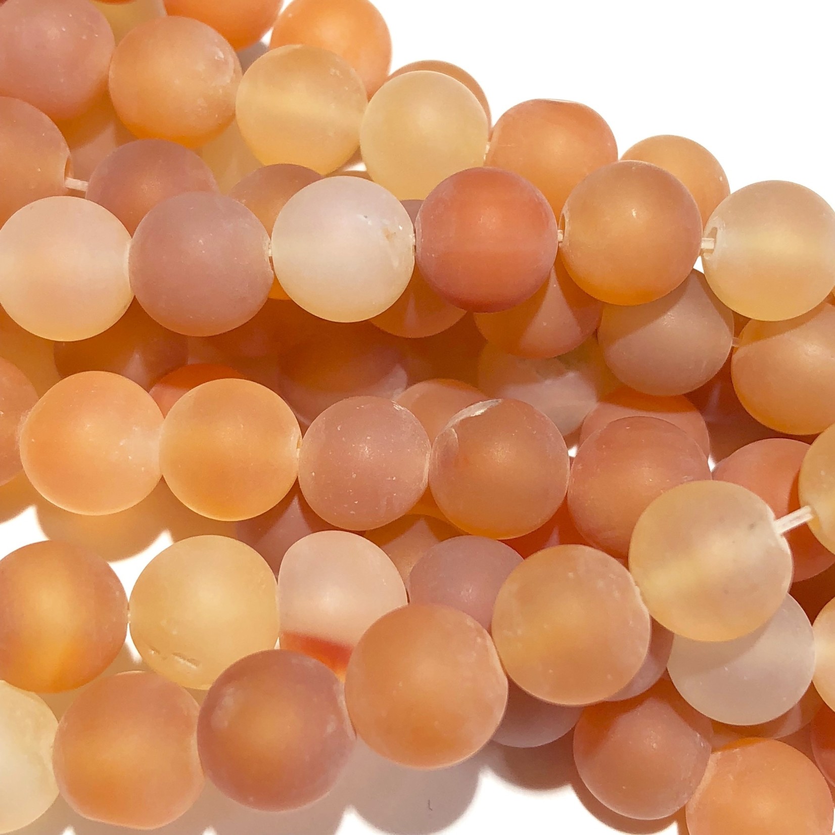 Natural Frosted Carnelian AGATE 8mm Round