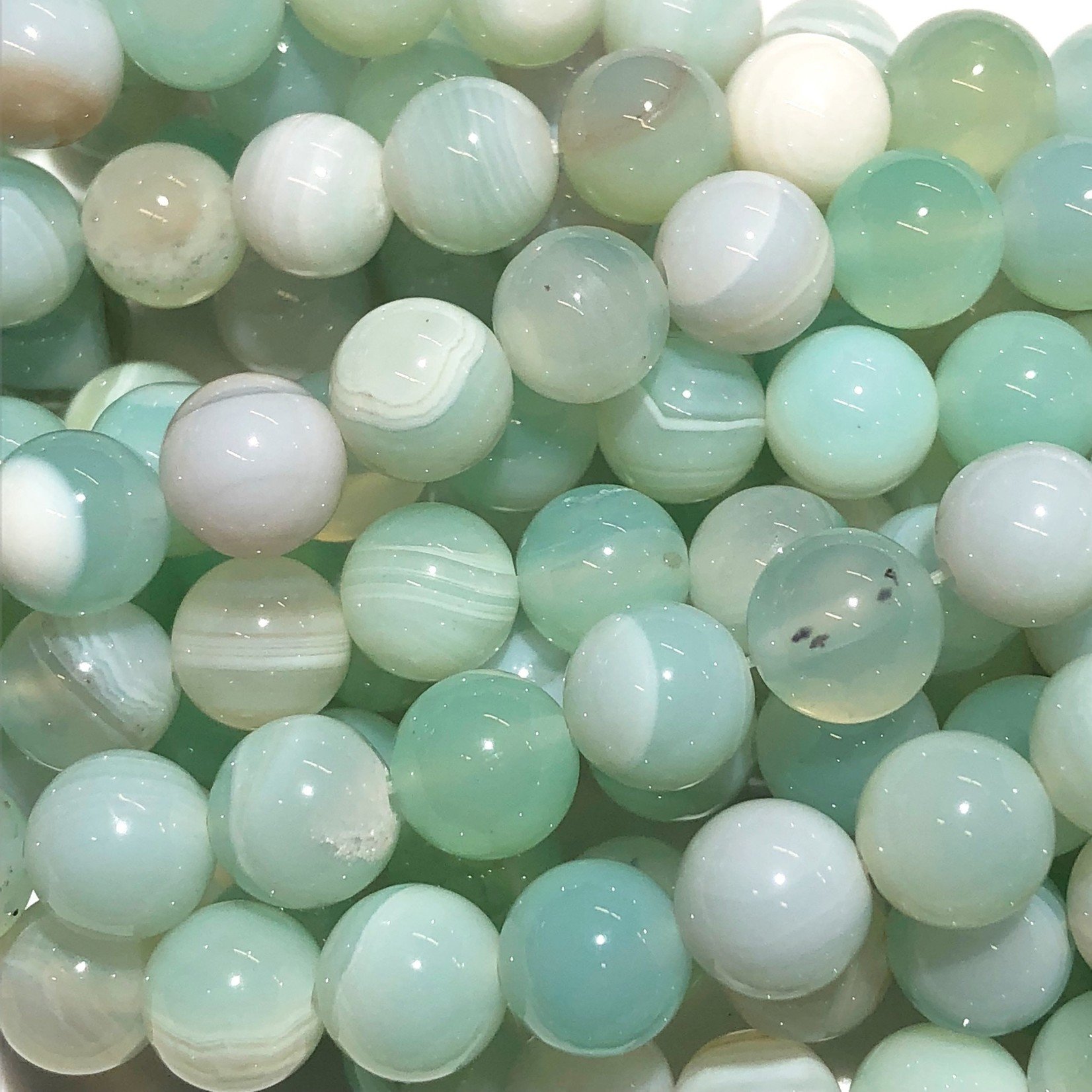 Banded AGATE Dyed Sea Foam 8mm Round
