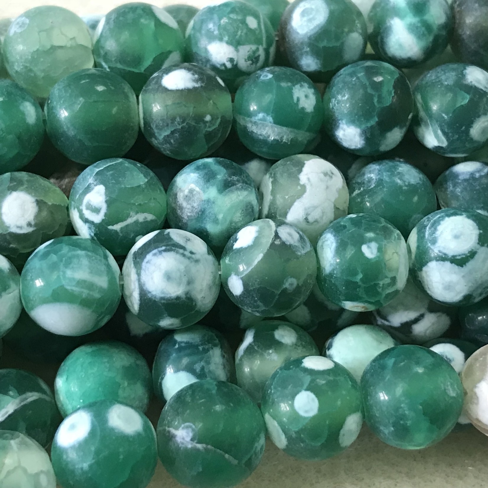 AGATE Frosted Dyed Green 8mm Round