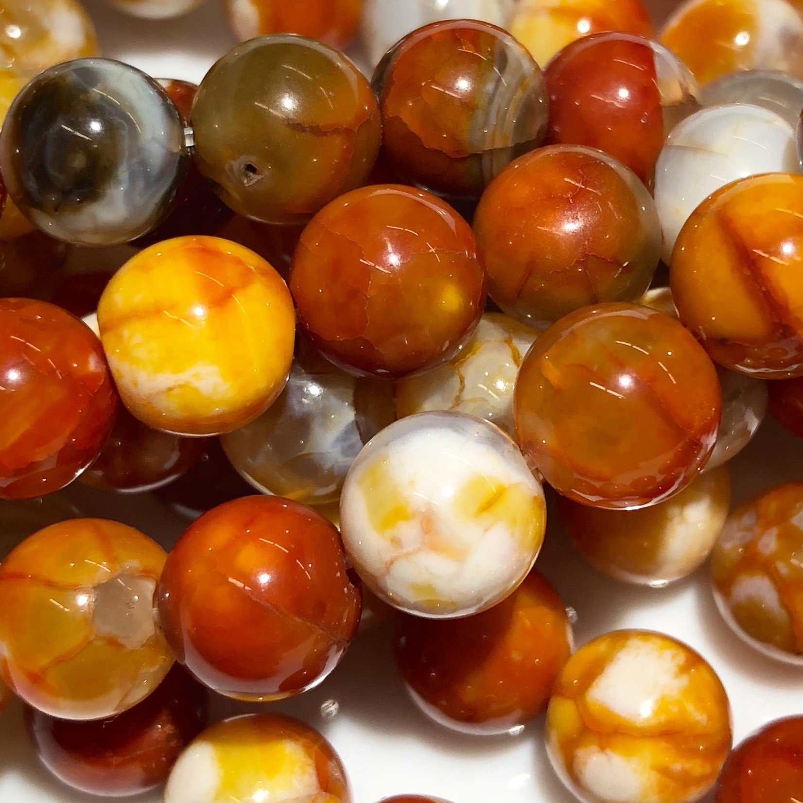 Natural Fire AGATE Dyed Tomato Red 8mm Round