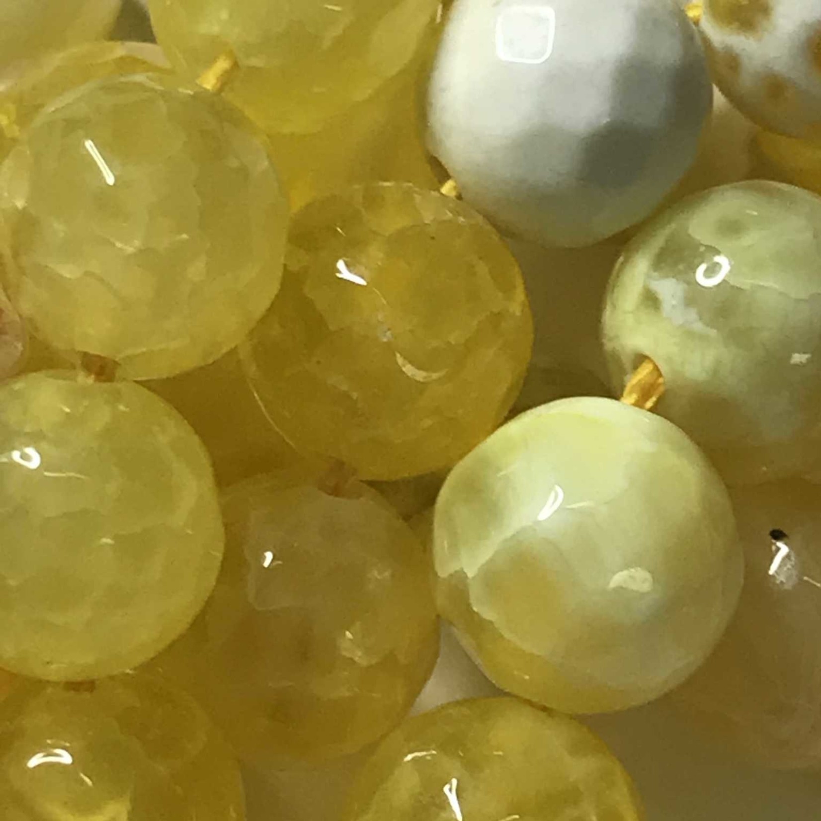 AGATE Spring Colours - Lemon Yellow 8mm Faceted