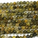 AGATE Dragons Vein Olive 8mm Round