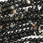 Natural Banded AGATE Black 8mm Round