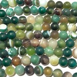 Banded AGATE Frosted Forest Green 8mm Round