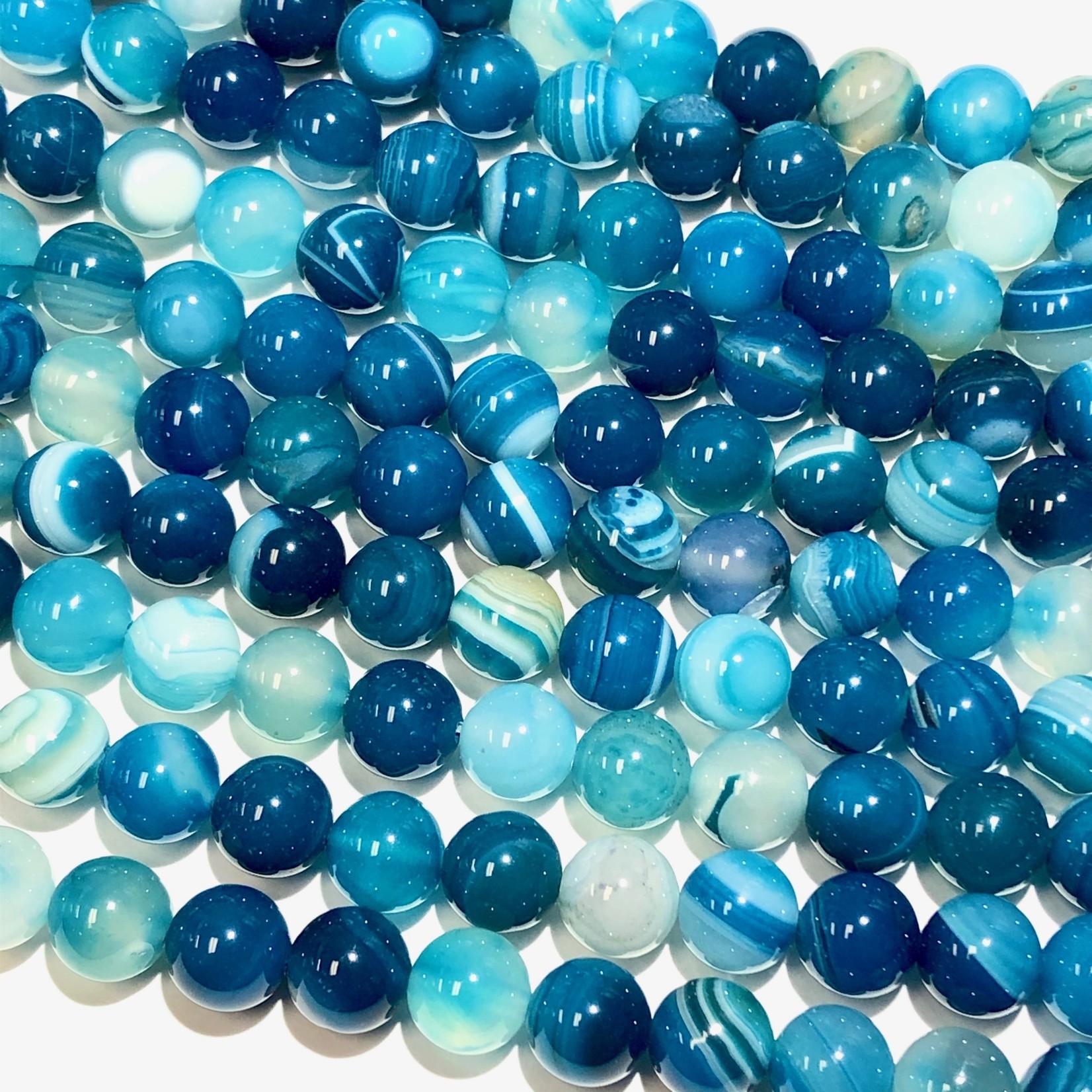 AGATE Spring Colours - Bright Blue 8mm Round