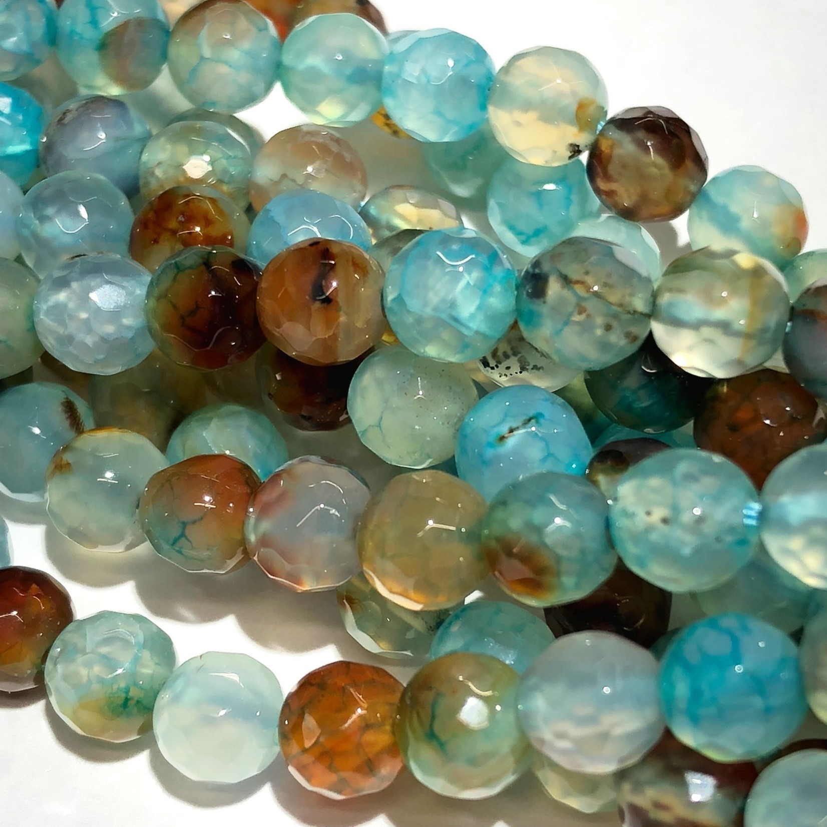 Natural Fire AGATE Multi-Blue 6mm Faceted