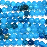 Natural Agate Dyed Alice Blue 6mm Round