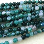Dyed Banded AGATE Kelly Green 6mm Round