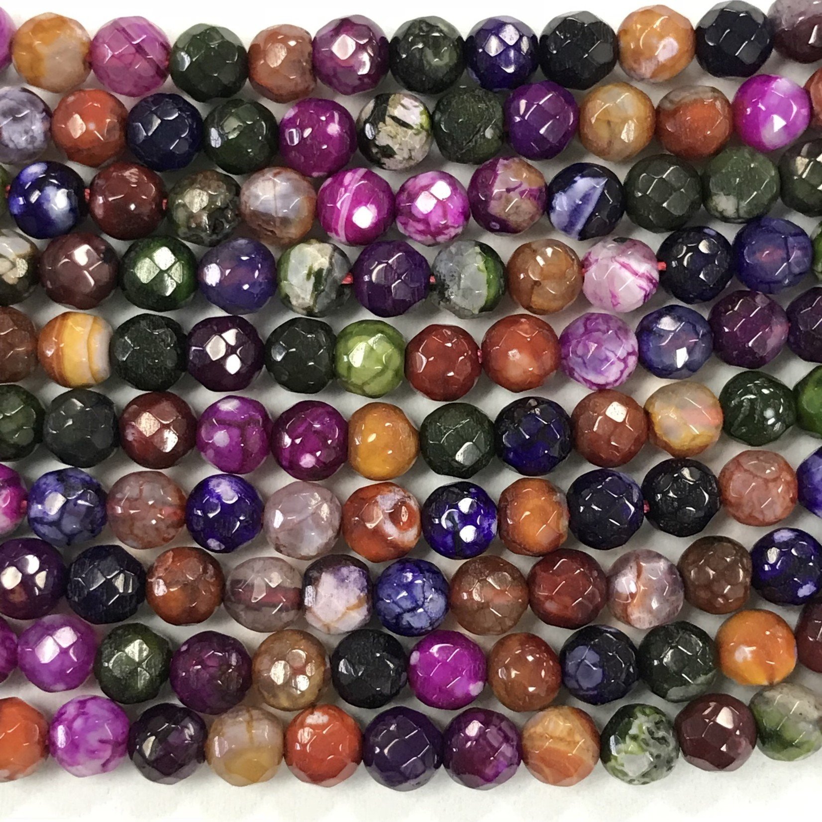 Dyed Fire AGATE Dark Multi-Colour 6mm Faceted