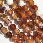 AGATE Beads Orange/Red/White 6mm Faceted