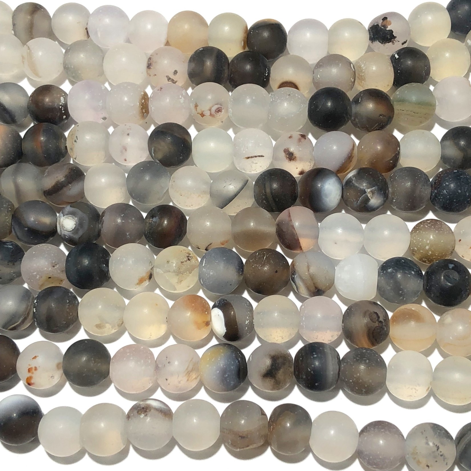 AGATE Frosted Natural 6mm Round