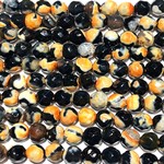Dyed Fire AGATE Orange/Black 6mm Faceted