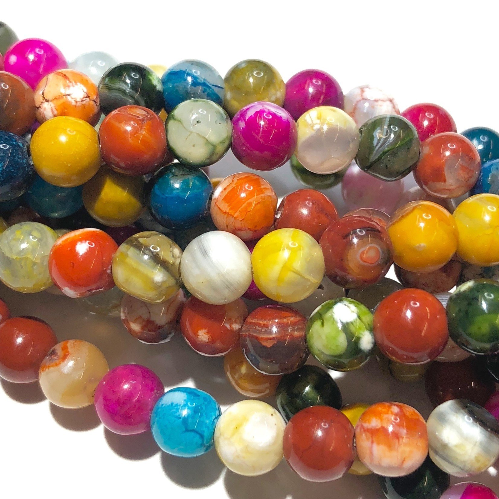 Cracked AGATE Mixed Colours 6mm Faceted