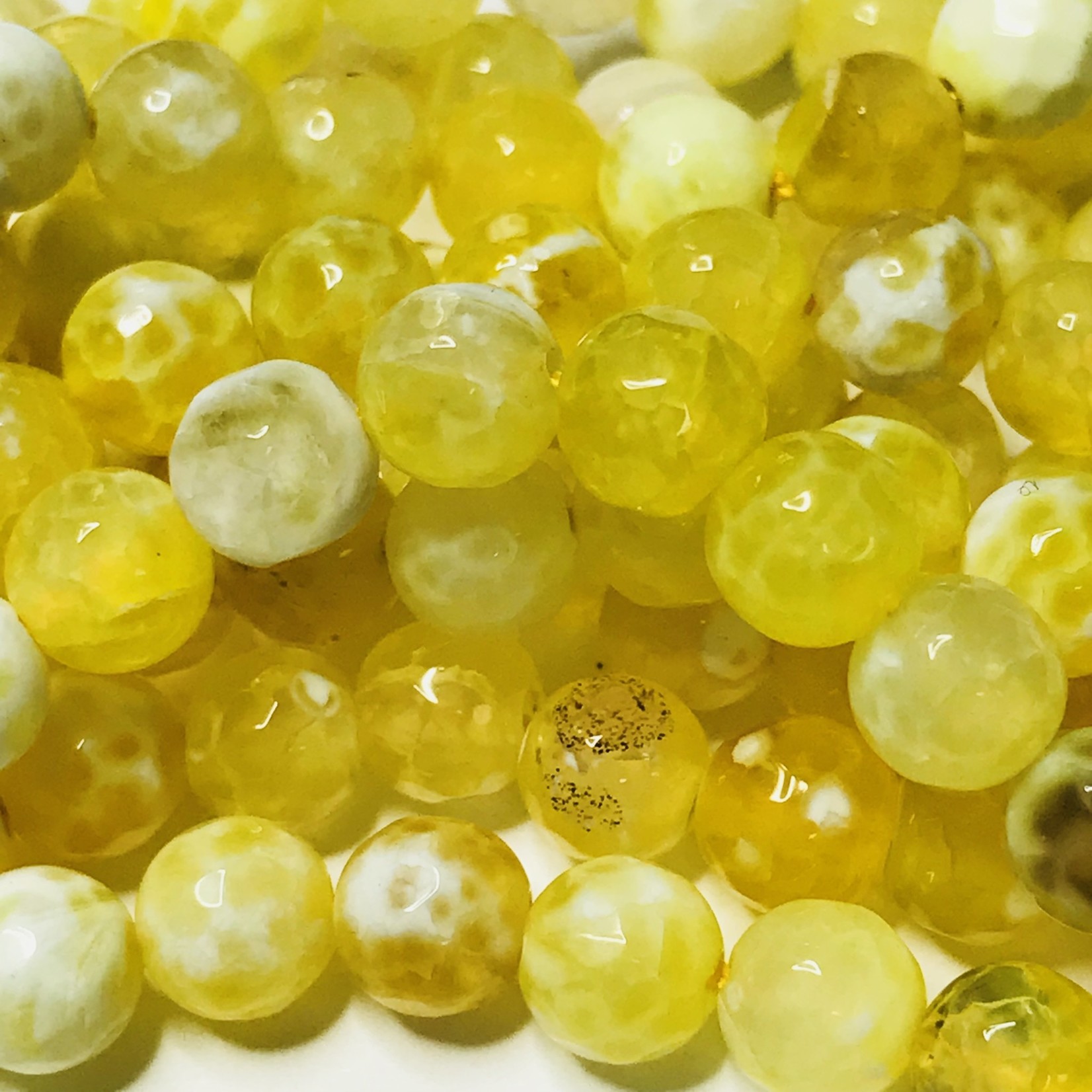 AGATE Spring Colours Lemon Yellow 6mm Faceted