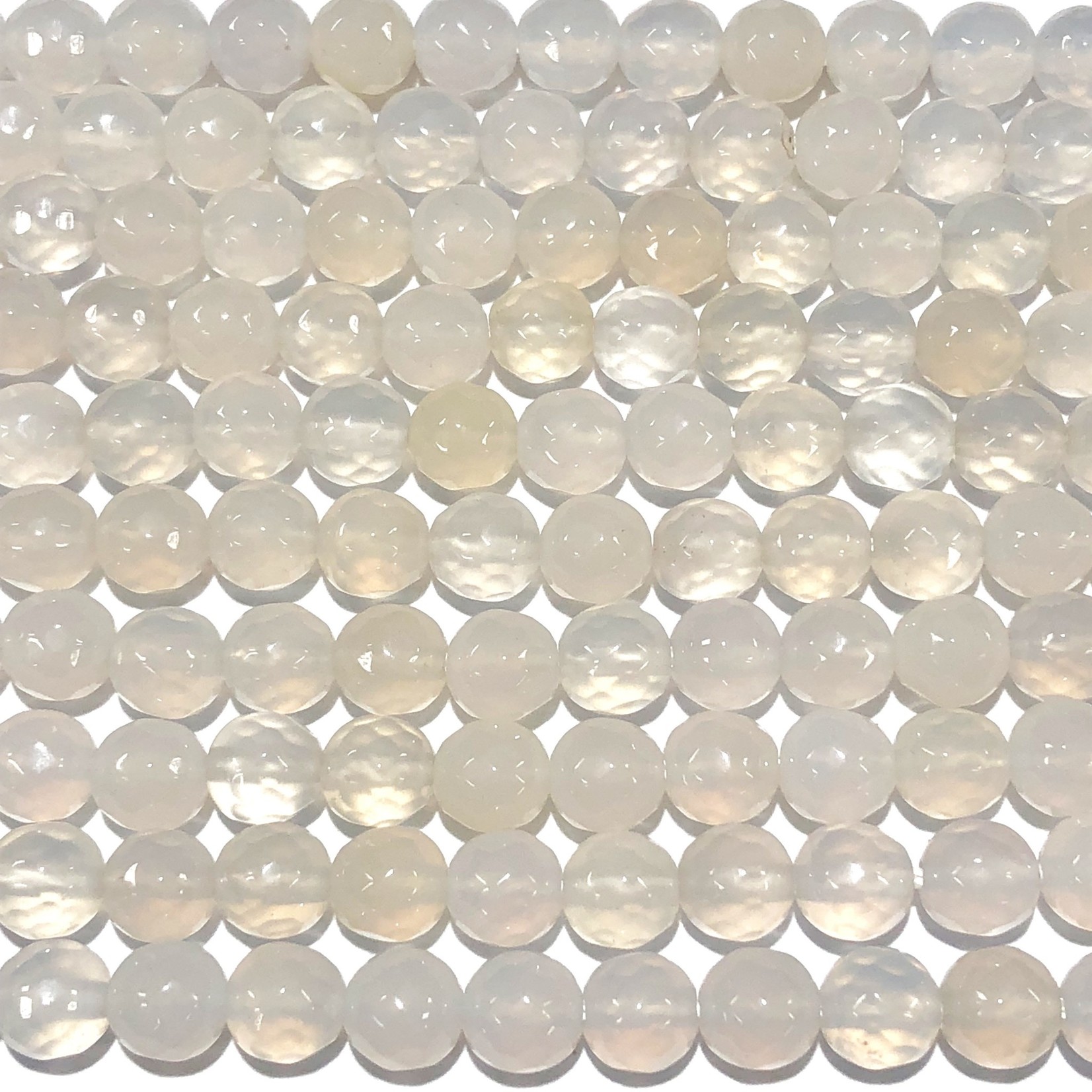 Natural AGATE White Smoke 6mm Faceted
