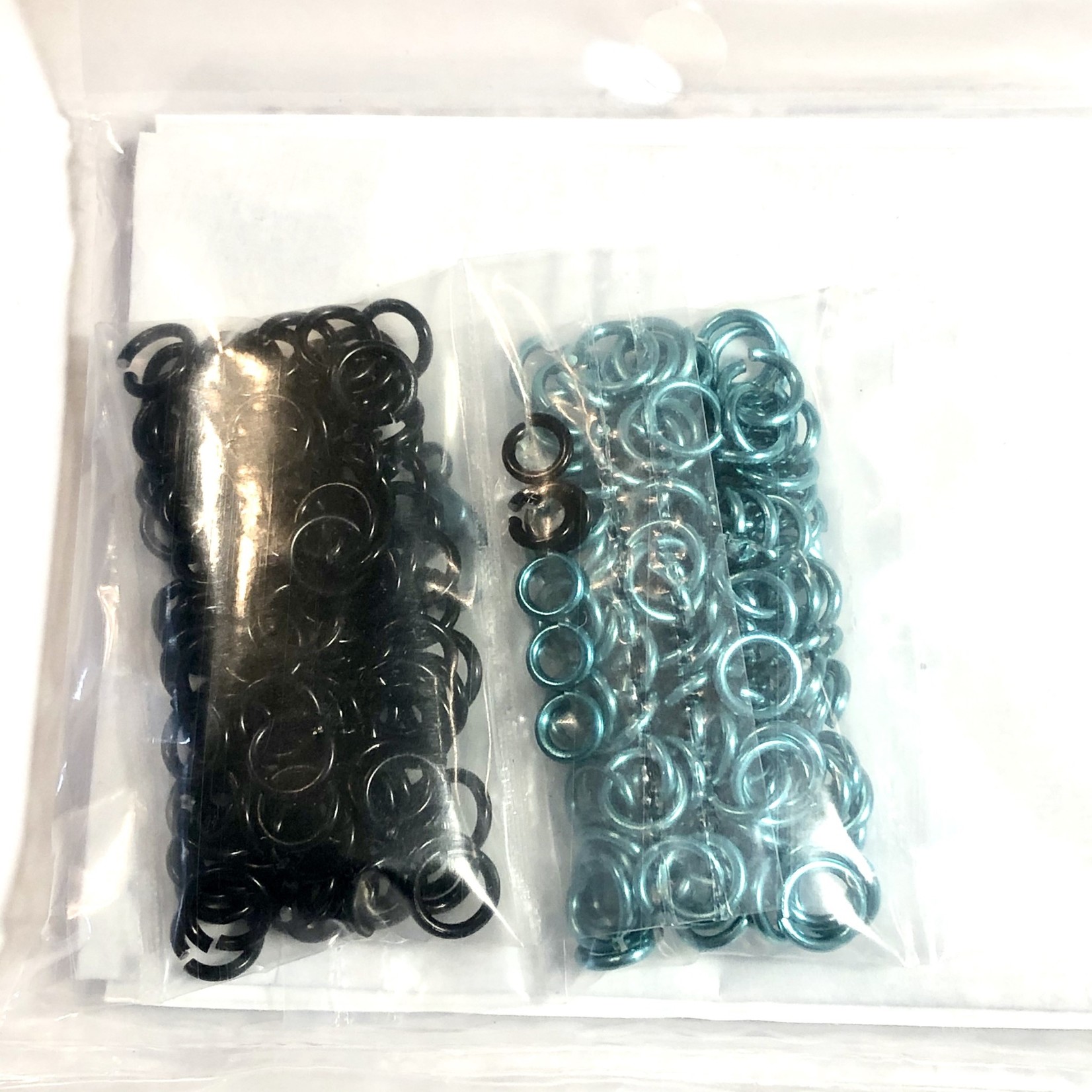 Hyperlinks Chain Maille Box Chain Bracelet Kit Black & Turquoise