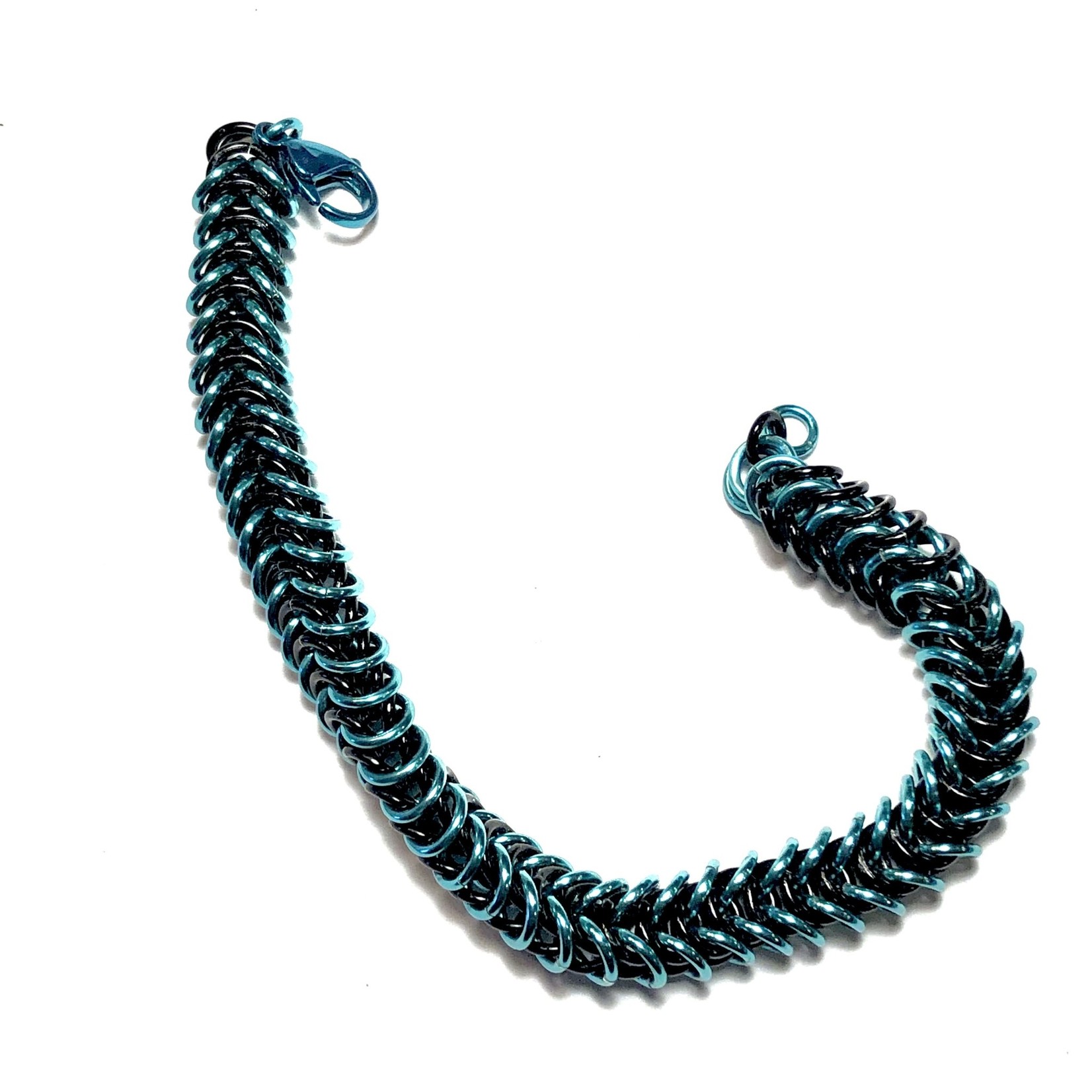 Hyperlinks Chain Maille Box Chain Bracelet Kit Black & Turquoise