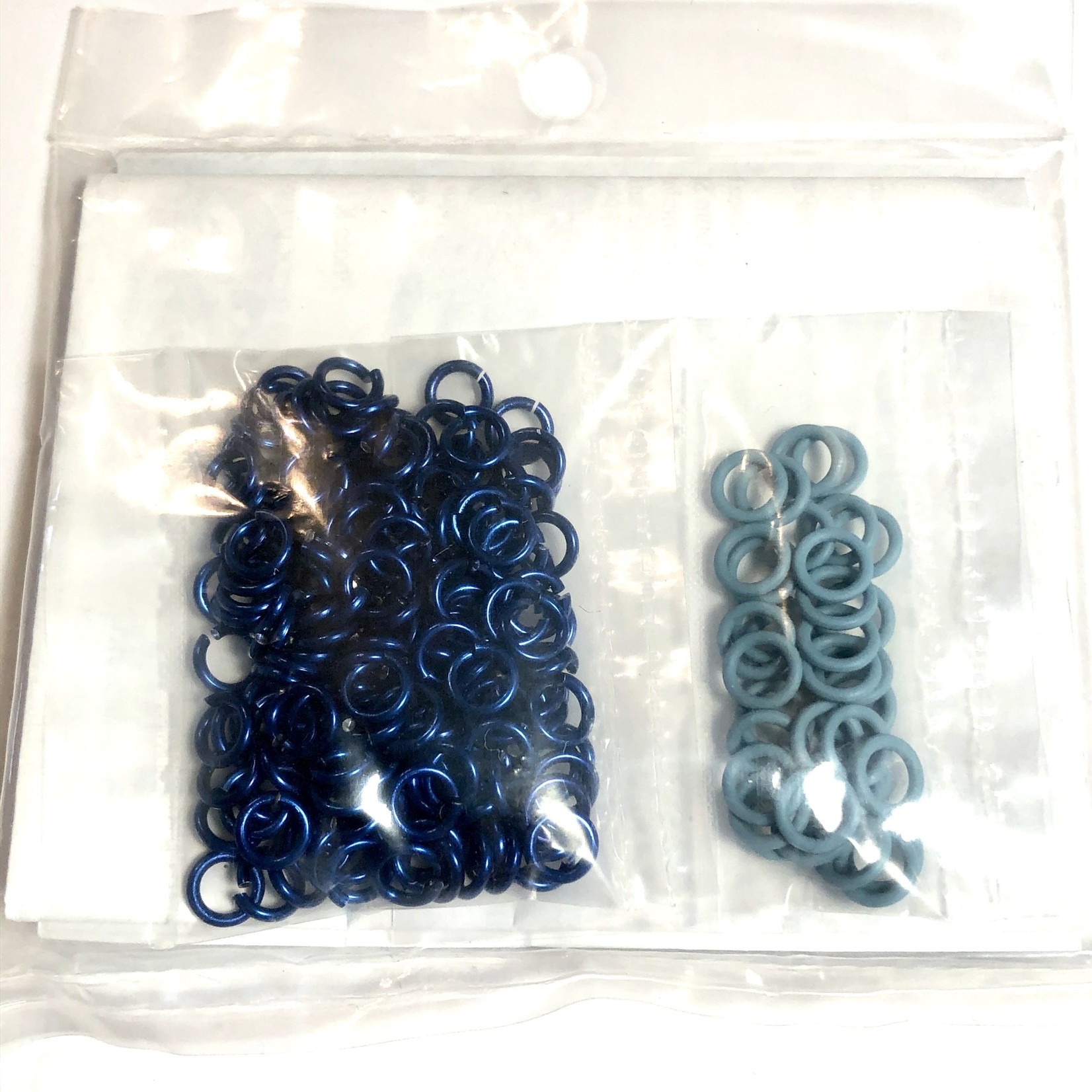 Hyperlinks Chain Maille Byzantine Stretchy Bracelet Kit Royal Blue & Lt Blue
