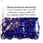 Hyperlinks Anodized Aluminum Rings Violet 18ga 3/16" 100pcs