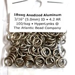Hyperlinks Anodized Aluminum Rings Khaki 18ga 3/16" 100pcs
