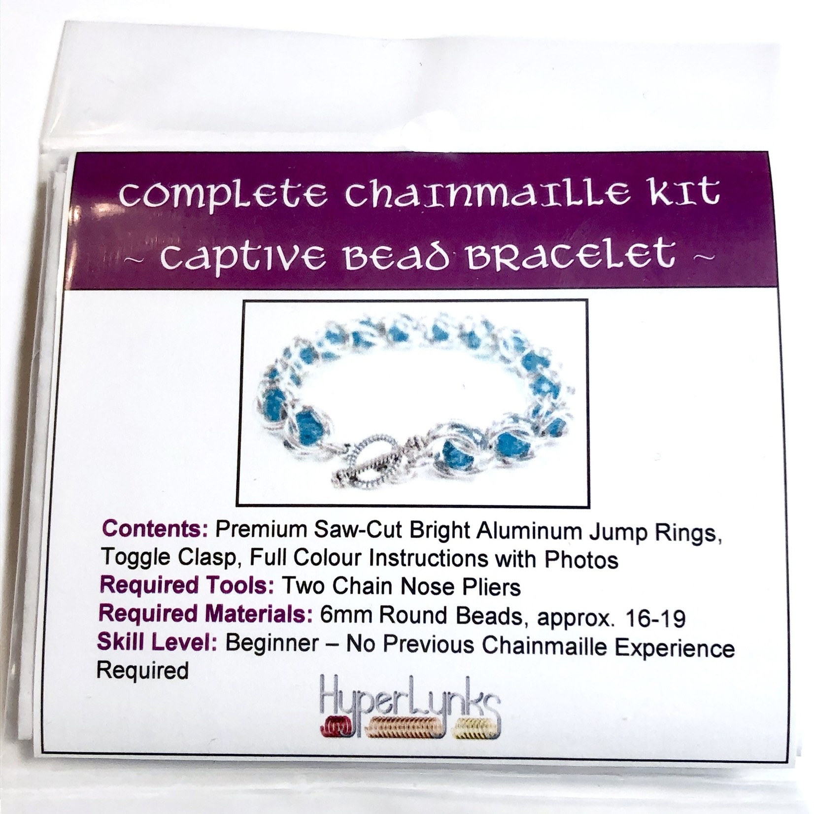 Hyperlinks Chain Maille 6mm Captive Bead Bracelet Kit