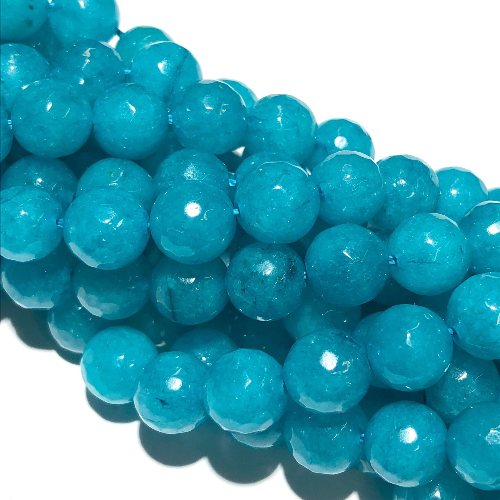 MALAYSIAN JADE Natural Dyed Teal 8mm Faceted