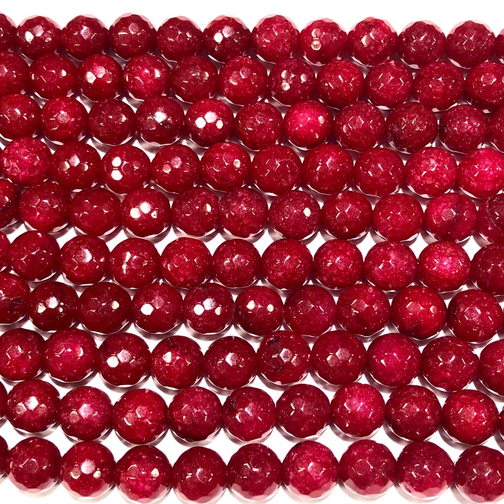 MALAYSIAN JADE Dyed Dark Red 8mm Faceted