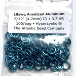 Hyperlinks Anodized Aluminum Rings 18ga 5/32" Turquoise 100pcs