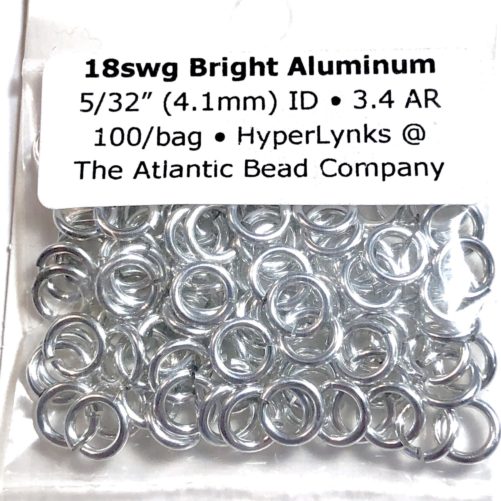 Hyperlinks Bright Aluminum Rings 18ga 5/32" 100pcs