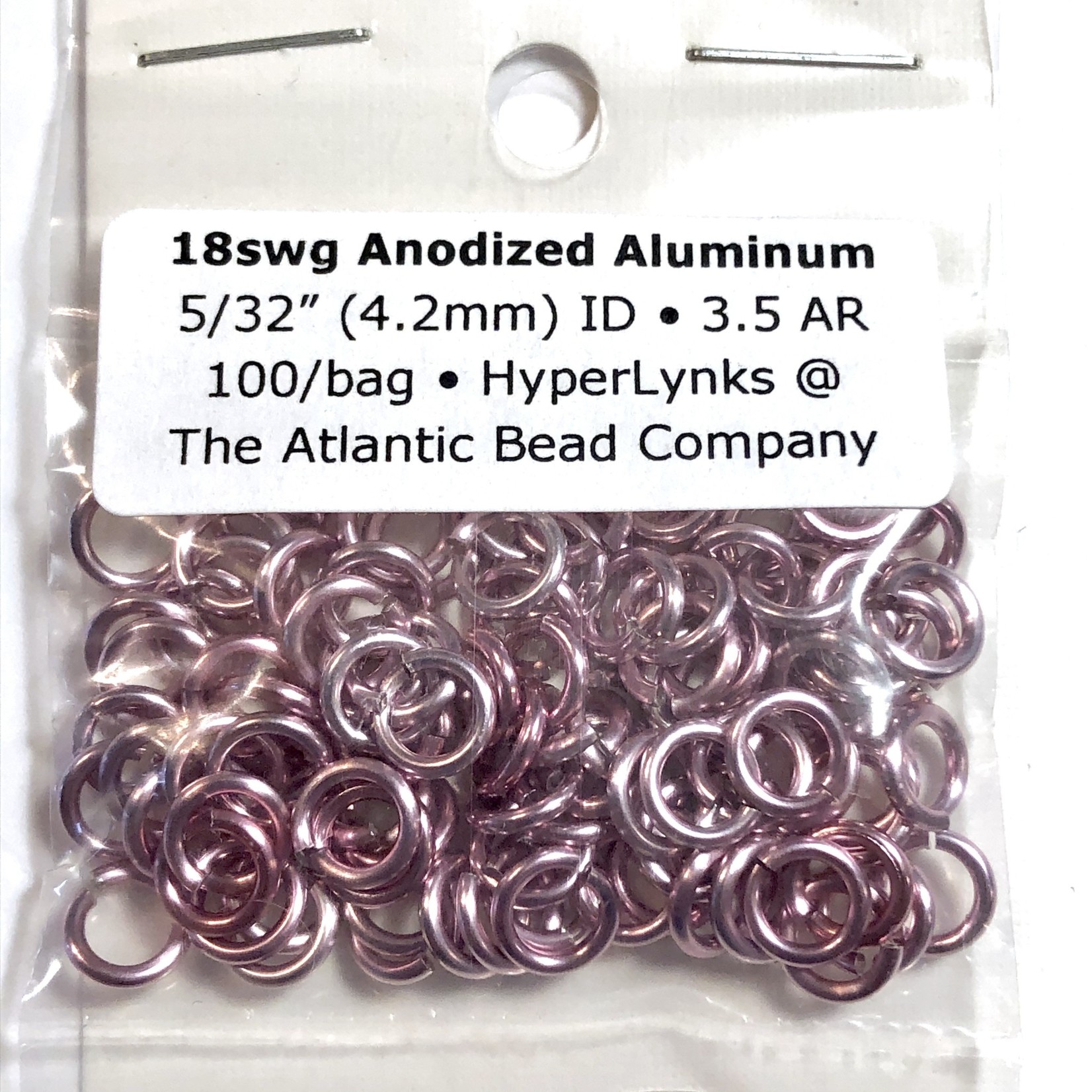 Hyperlinks Anodized Aluminum Rings 18ga 5/32" Pink 100pcs